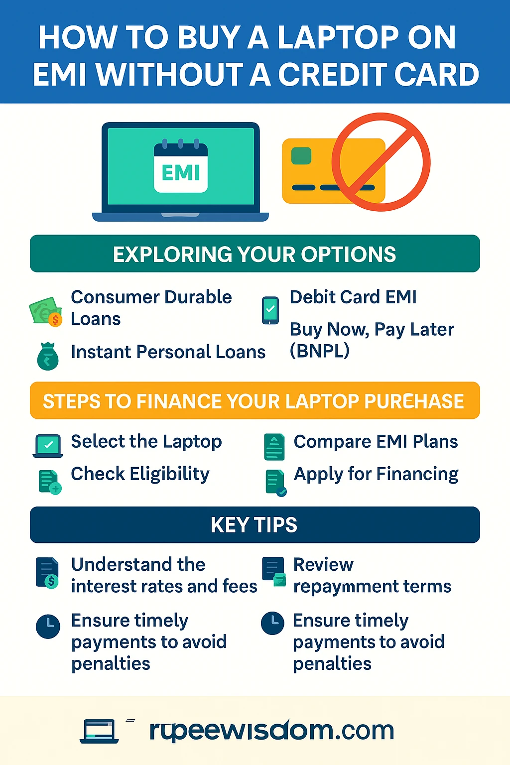 How to buy a laptop on EMI without a credit card in India
