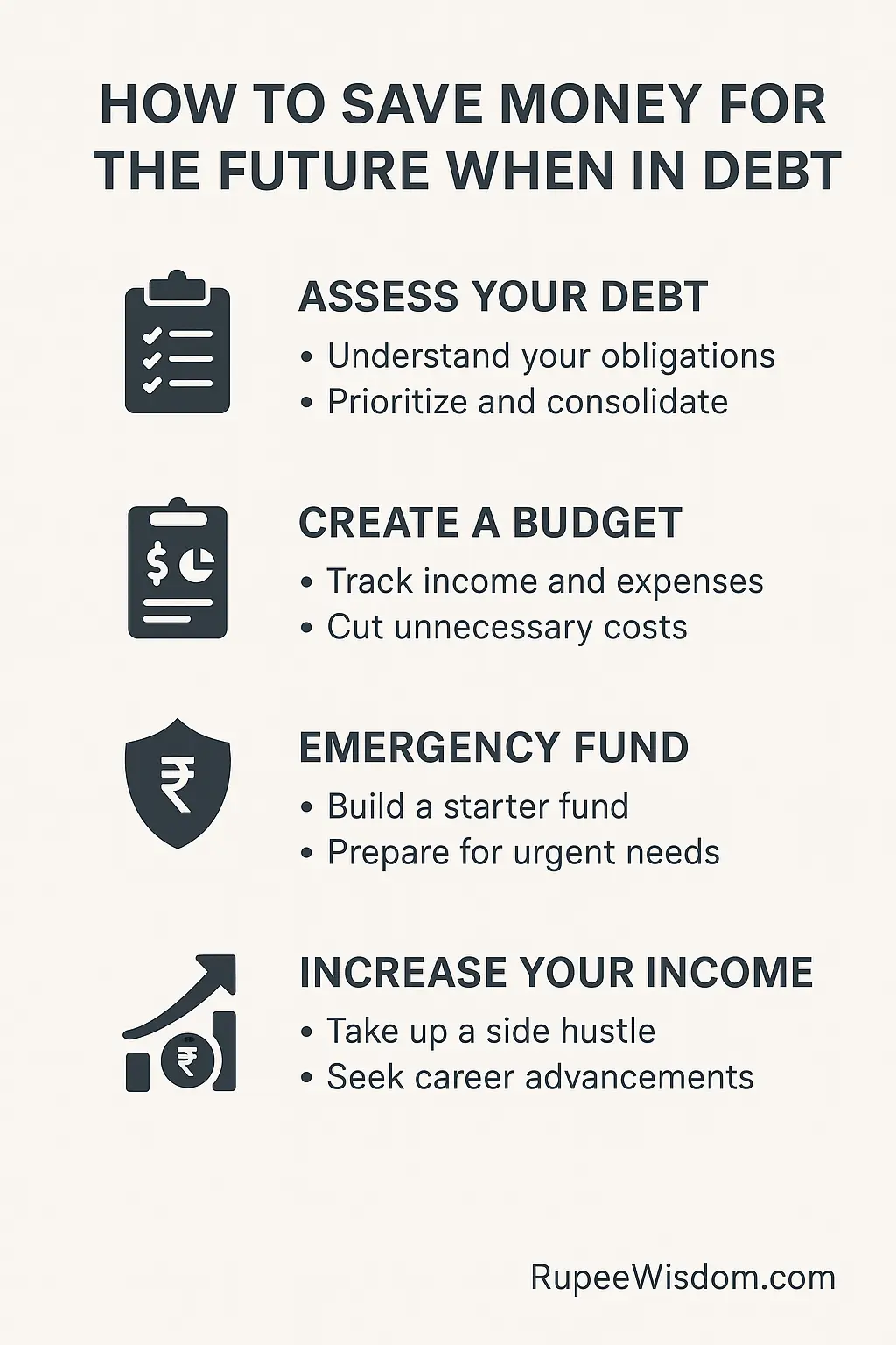 How to save money for the future when in debt